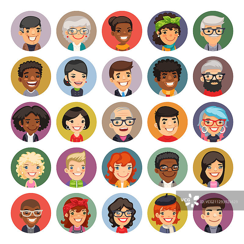 卡通人物头像合集图片素材