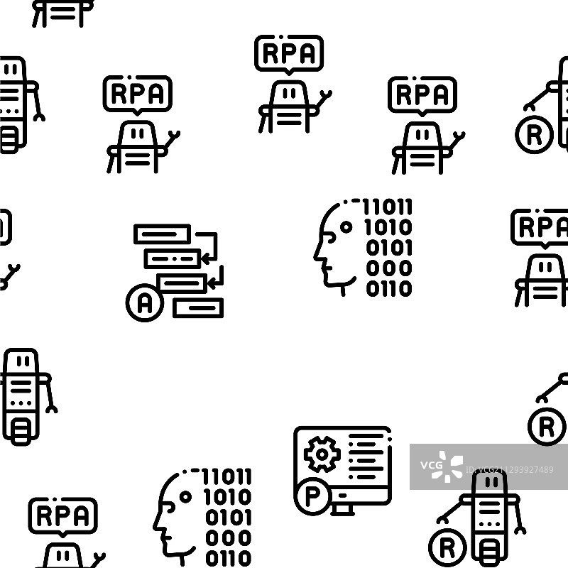 机器人流程自动化无缝图案图片素材