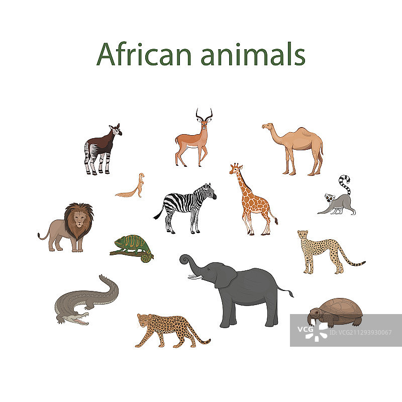卡通可爱非洲动物㺢㹢狓素材图片素材