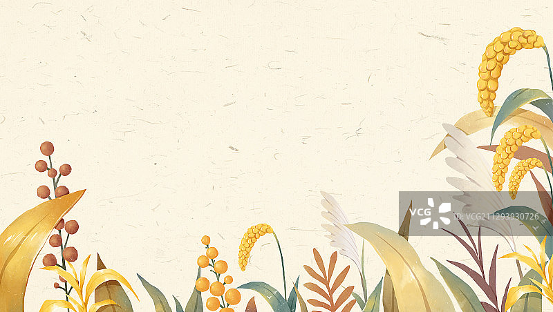 立秋节气风景插画图片素材