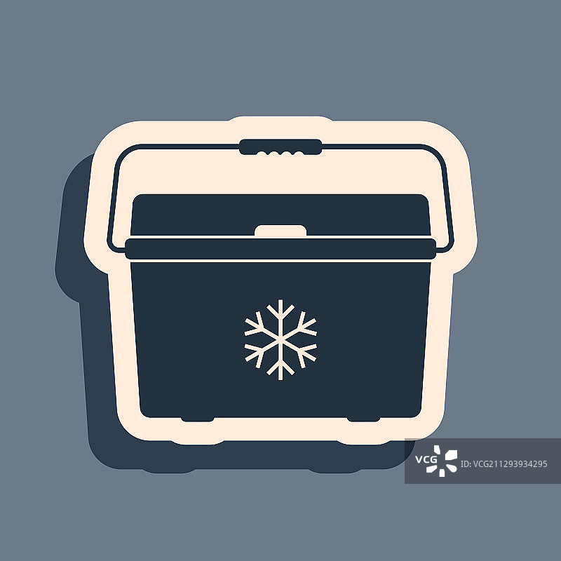 灰色背景上隔离的黑色冷藏袋图标图片素材