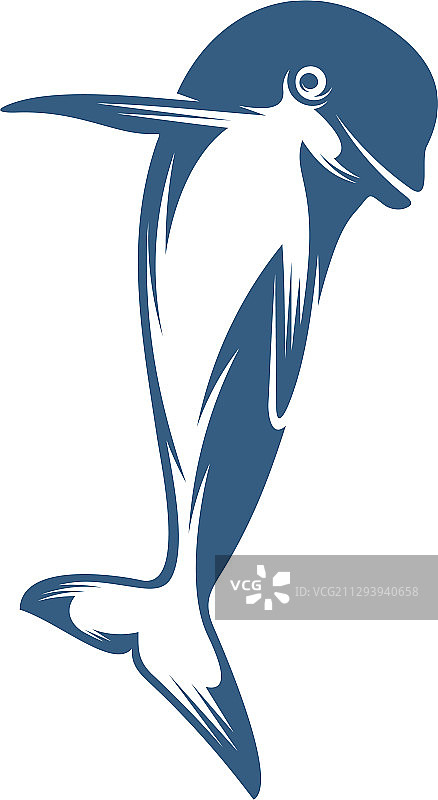 海豚标志设计模板剪影图片素材