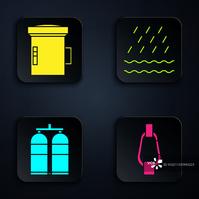 潜水员登山扣大手电筒与潜水呼吸器图片素材