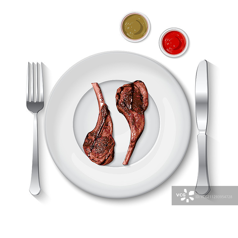 带酱汁的羊排图片素材