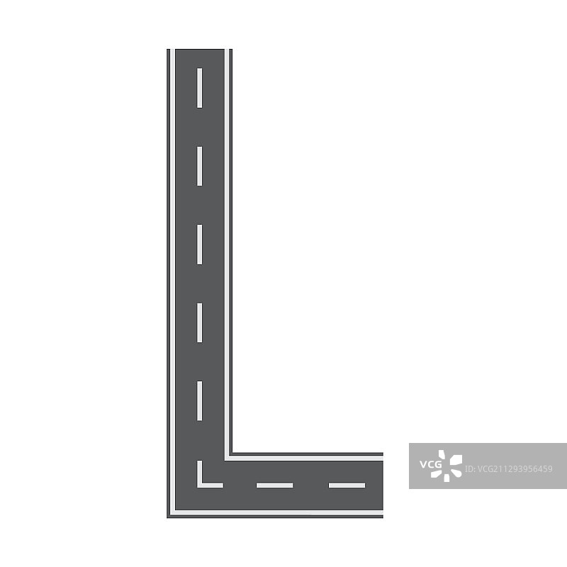 道路或街道字体扁平实体L字母图片素材