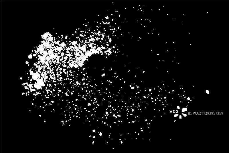 黑色背景上的白色水花飞溅图片素材