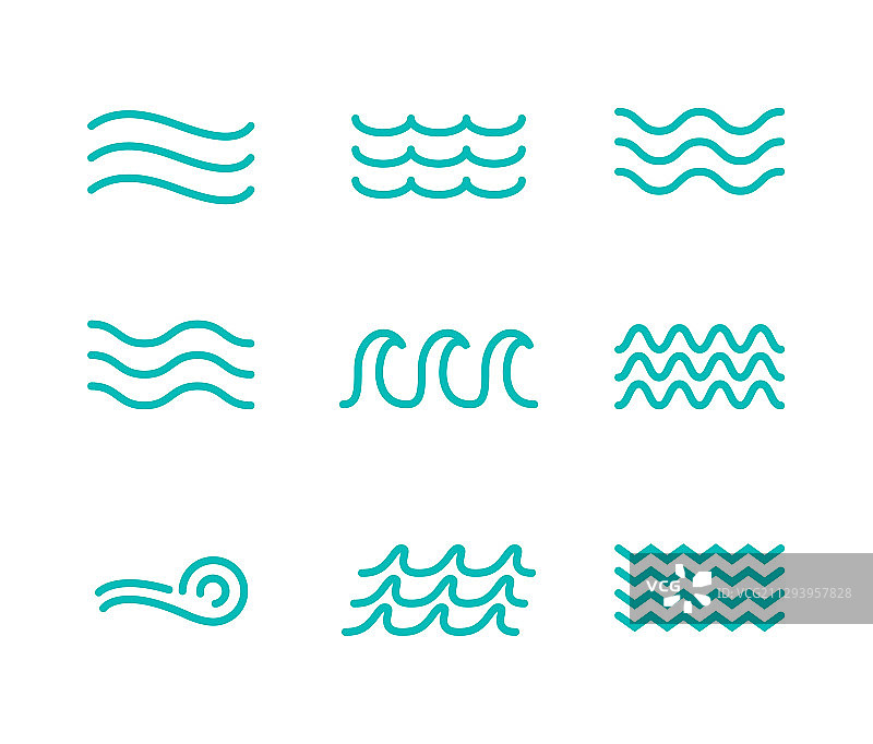 波浪线条图标水海平面图形图片素材