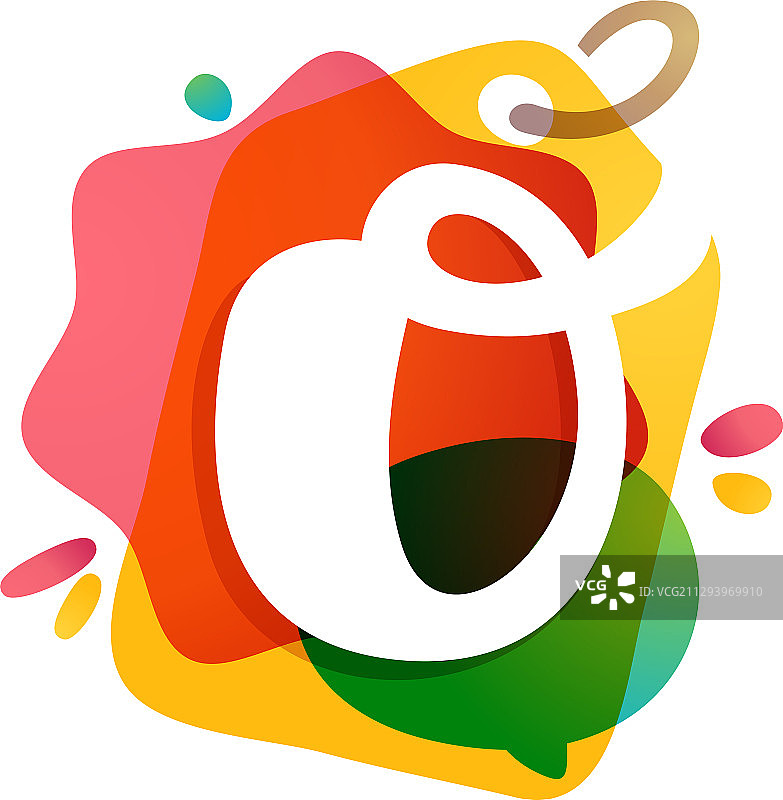 水彩促销标签图标O字母Logo图片素材