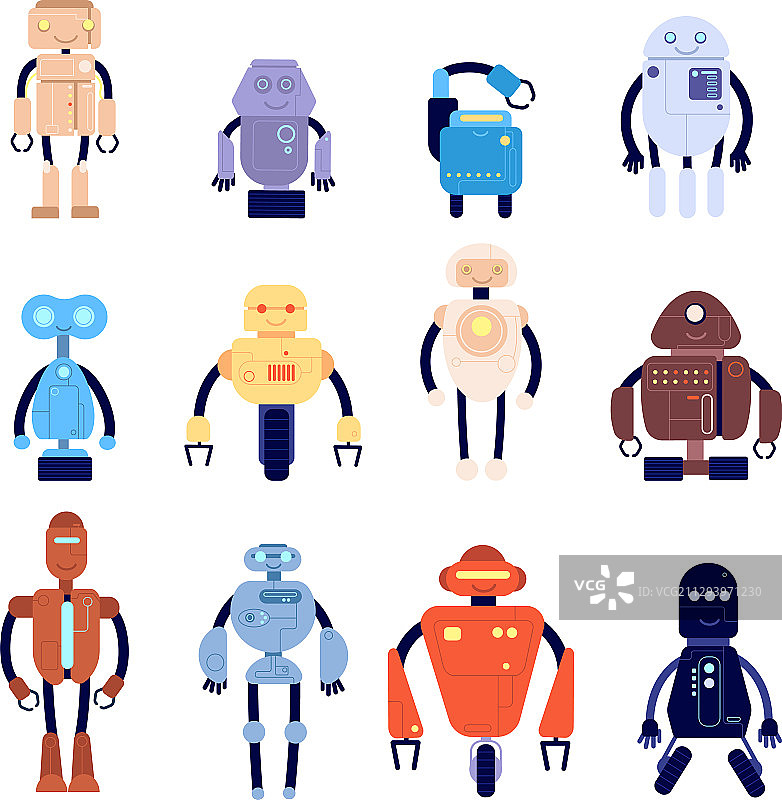可爱的虚构机器人机械玩具图片素材