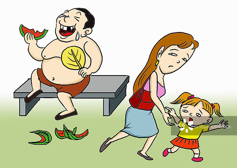 插画：夏季膀爷图片素材