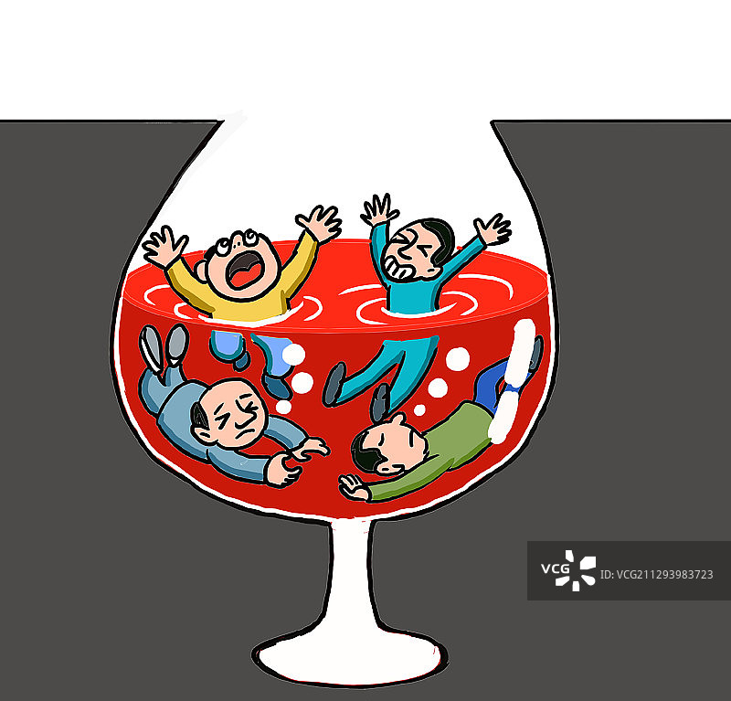 插画：酒局图片素材