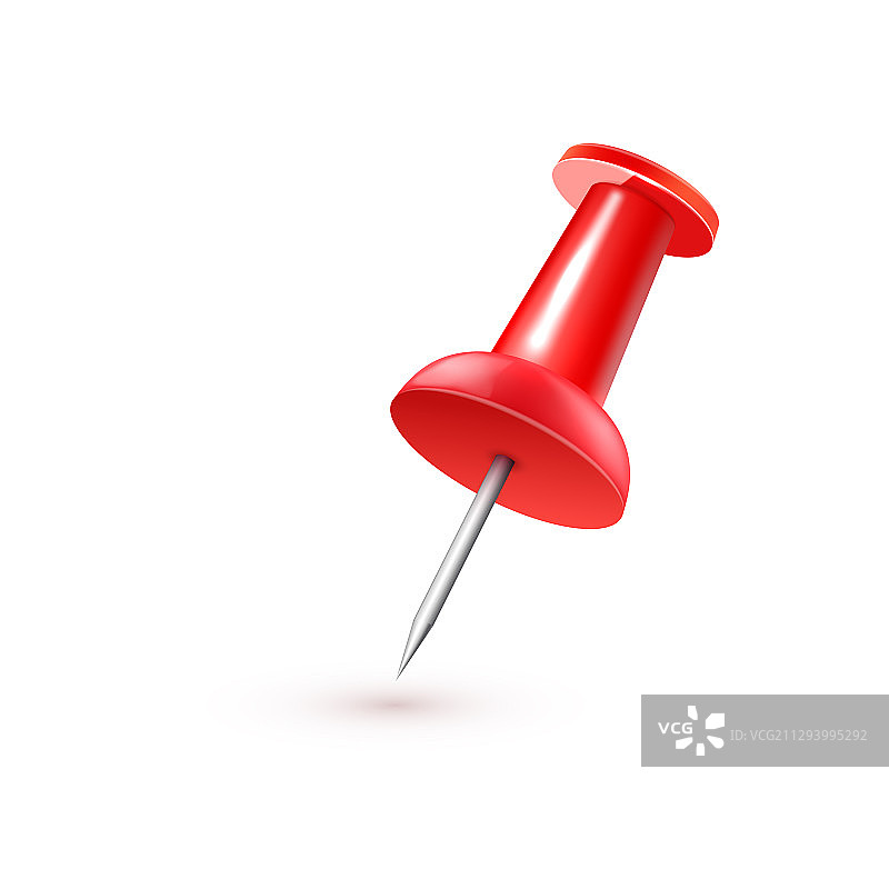 逼真塑料亮面红色图钉3D图片素材