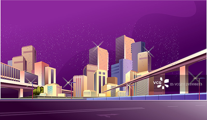 城市街道建筑天际线景观图片素材