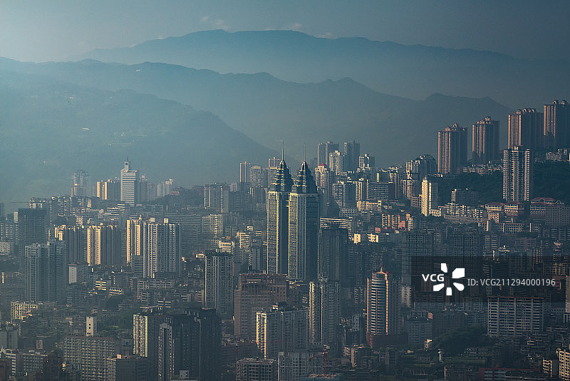 晨光照耀下的涪陵图片素材