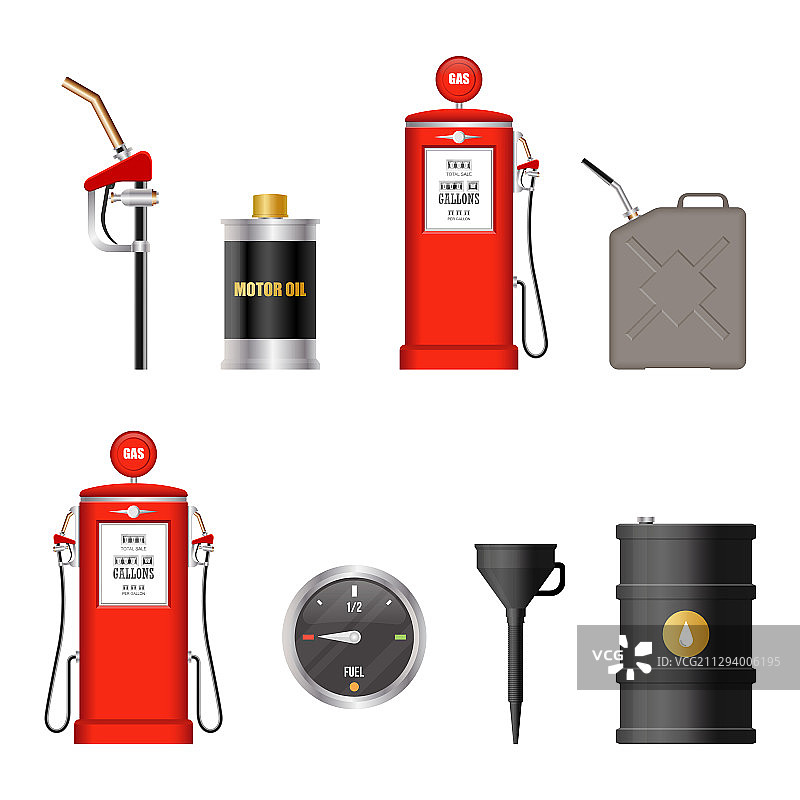 白色背景上的燃油设备图片素材