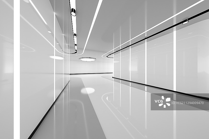 现代风格办公室空间大厅，三维图形图片素材