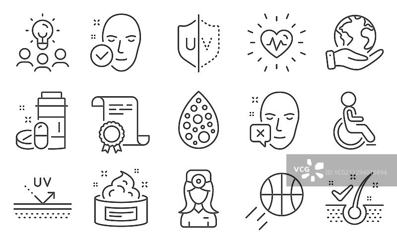 紫外线防护等医疗保健图标图片素材