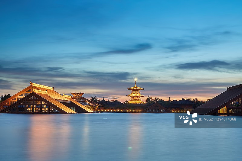 上海松江日落图片素材