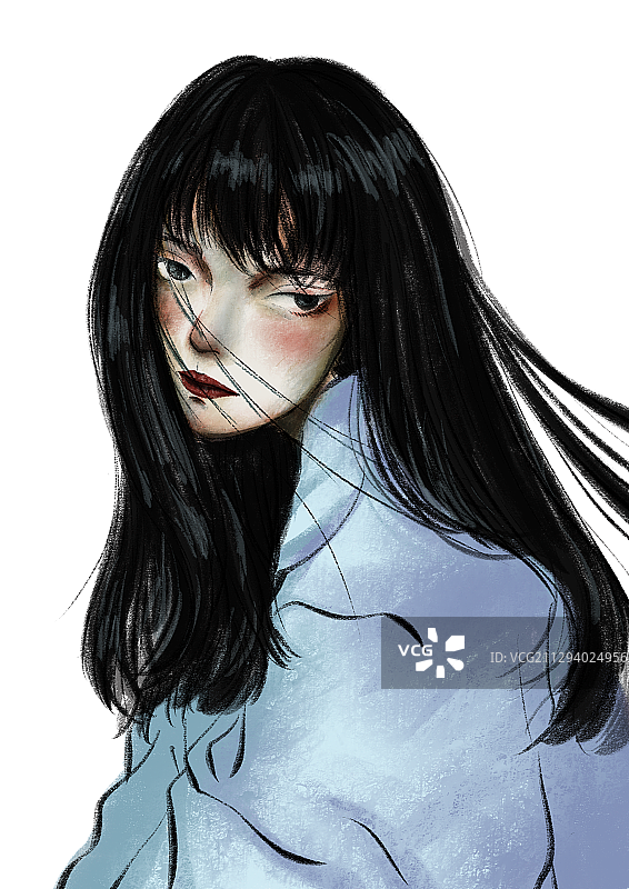 暗黑风古装女子图片素材