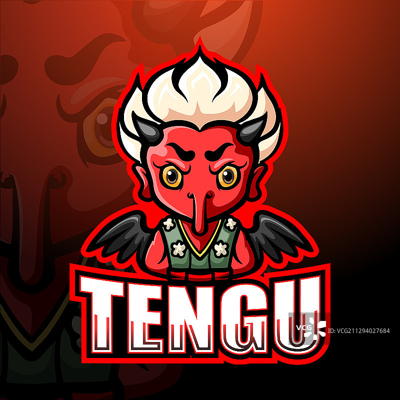 天狗吉祥物电竞logo设计图片素材