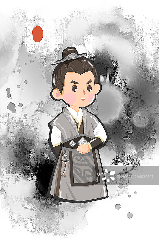 中国风可爱古代男性插画图片素材