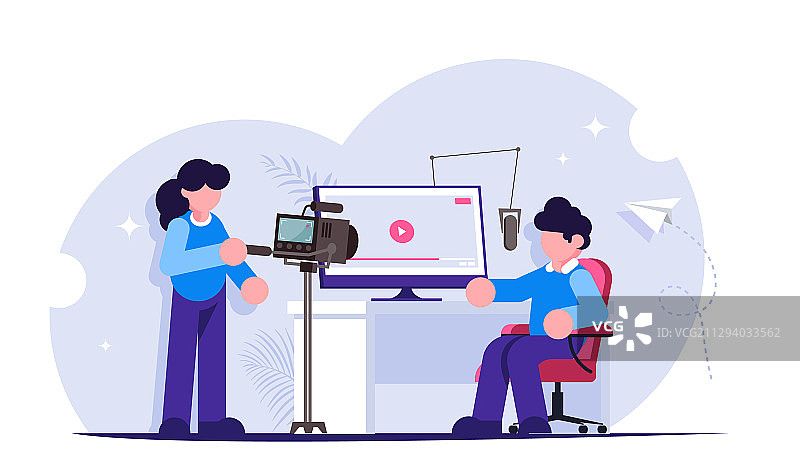 有趣的视频博客概念图片素材