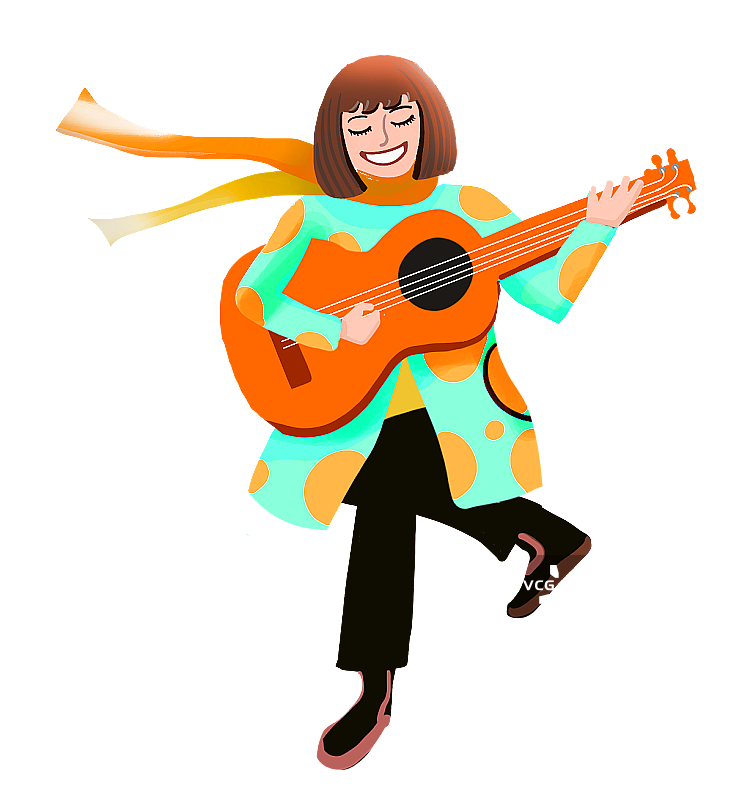 弹吉他的女人图片素材
