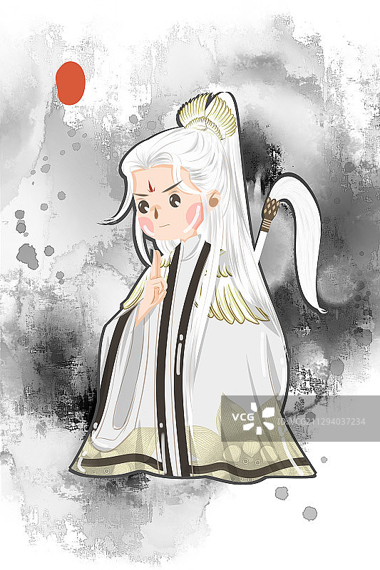 中国风可爱古代男性道长插画图片素材