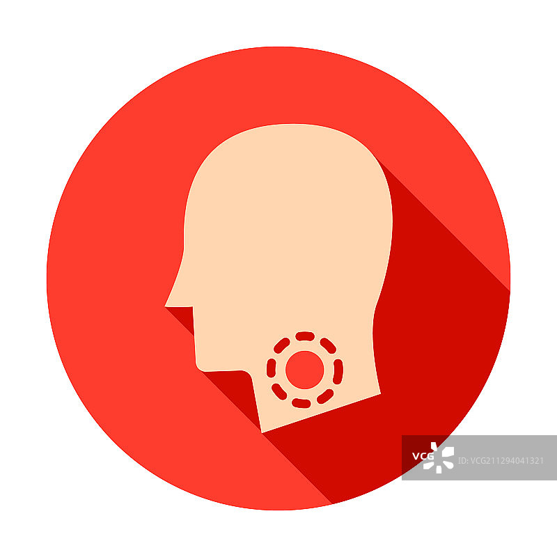 喉咙痛圆形图标图片素材