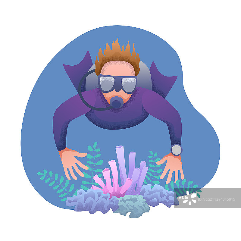 世界海洋日海底潜水员图片素材