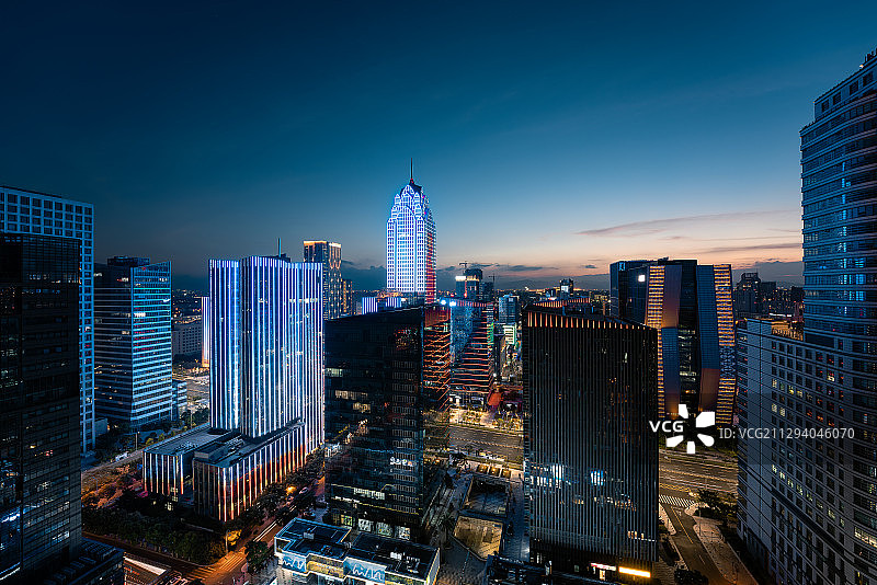 宁波南部商务区夜景图片素材