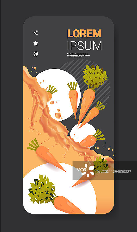 逼真的新鲜橙色胡萝卜汁液体飞溅效果图片素材