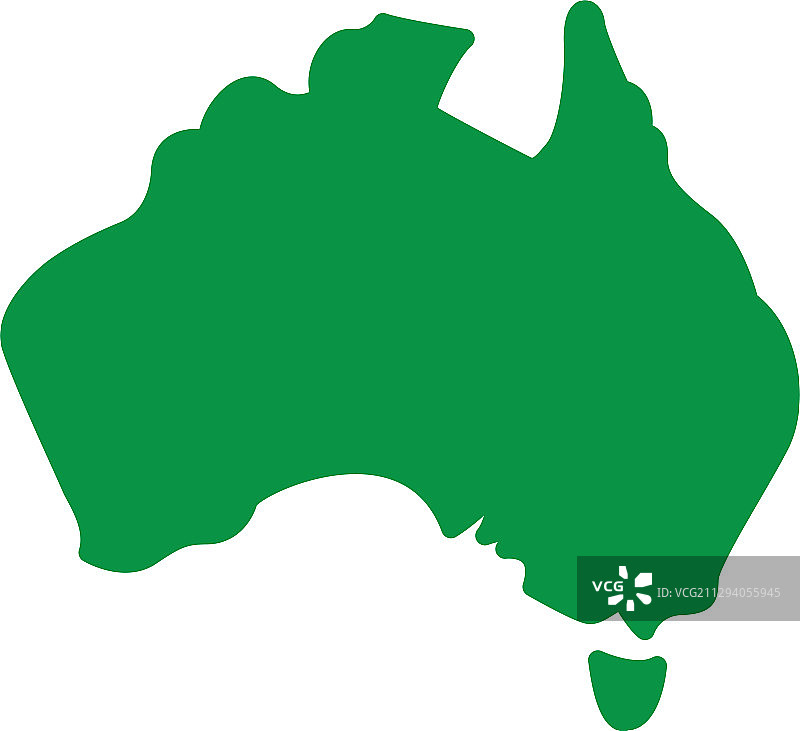澳大利亚地图简化图图片素材