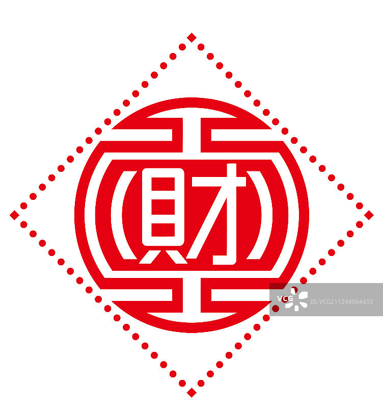 中国风财字花纹图案图片素材