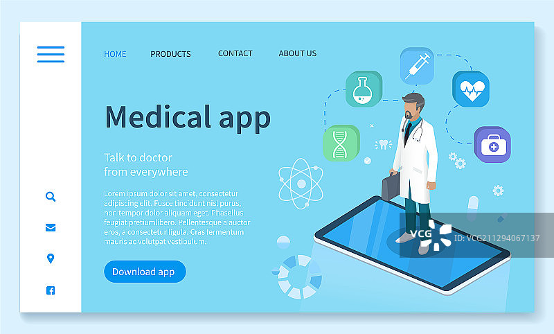 医疗App医疗保健服务登录网页图片素材