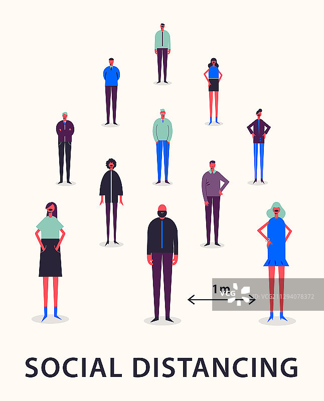 保持社交距离图片素材