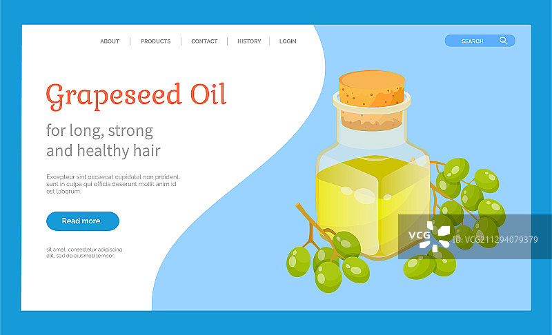 葡萄和瓶装护发油明信片图片素材