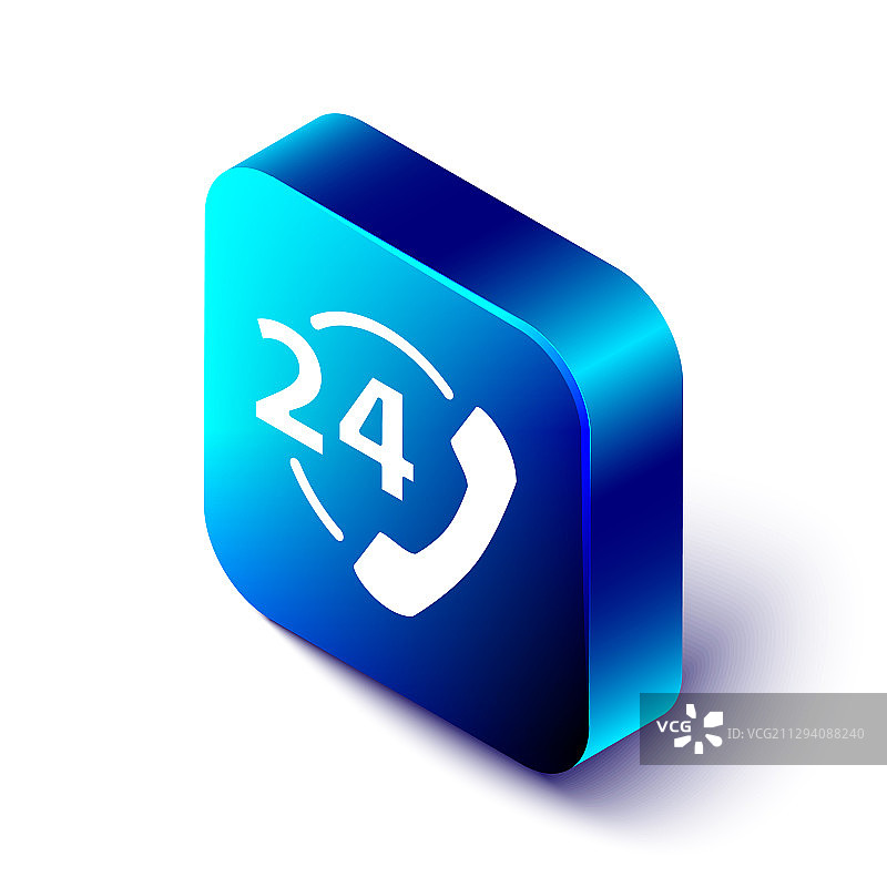 2.5D电话24小时支持图标图片素材