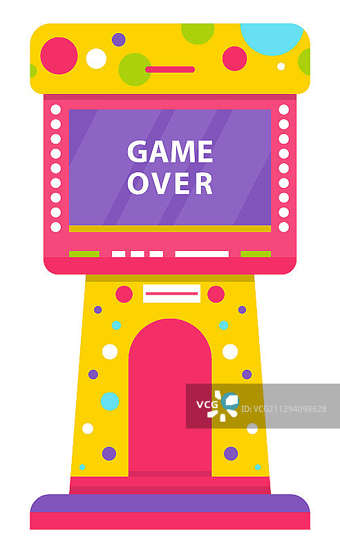 游戏机屏幕显示游戏结束图片素材