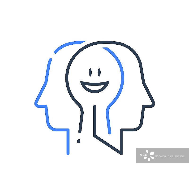 人头侧面轮廓认知心理学图片素材