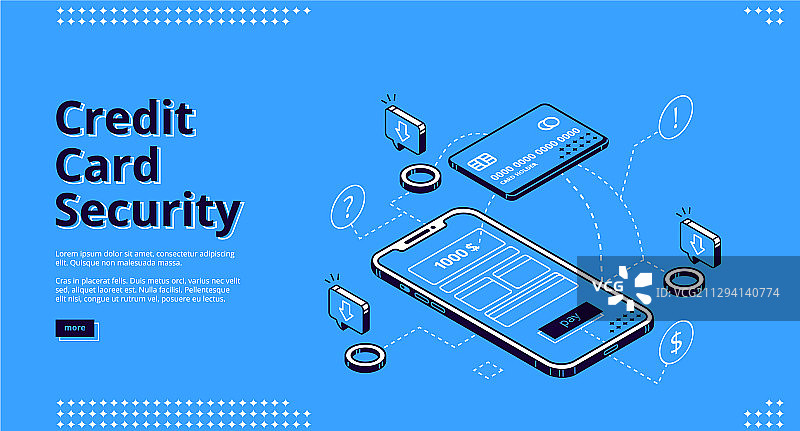 信用卡安全网络banner：手机与机器人图片素材