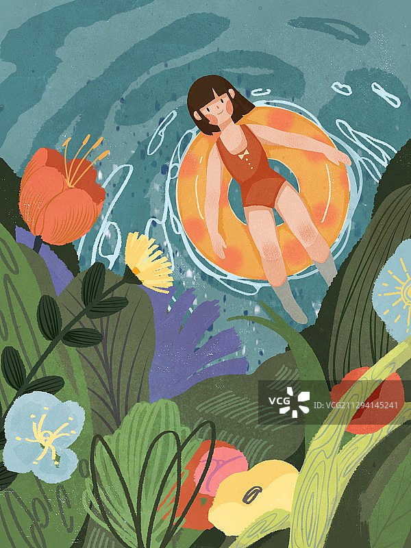 夏季清凉游泳图片素材