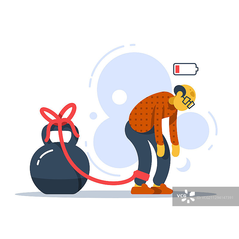 背部佝偻的疲惫老年男人图片素材