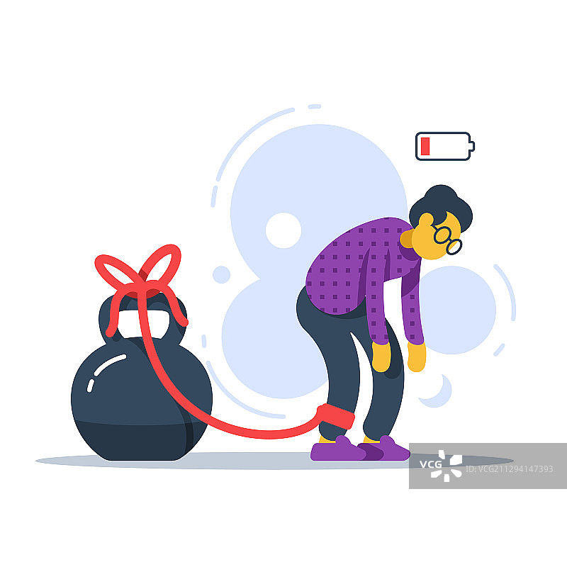 慢性疲劳驼背老妇人图片素材