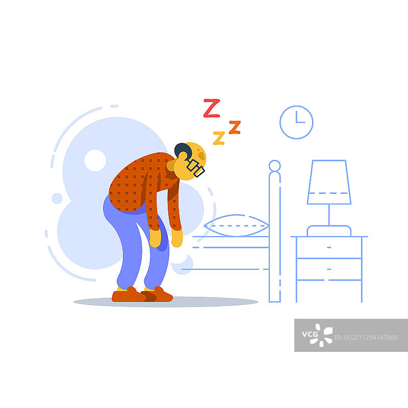 睡眠不足或失眠的疲惫老人图片素材