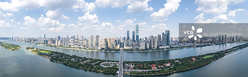 航拍长沙城市天际线全景图图片素材