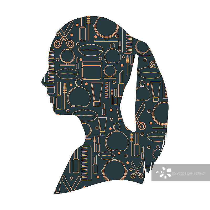 女性头部的剪影图片素材