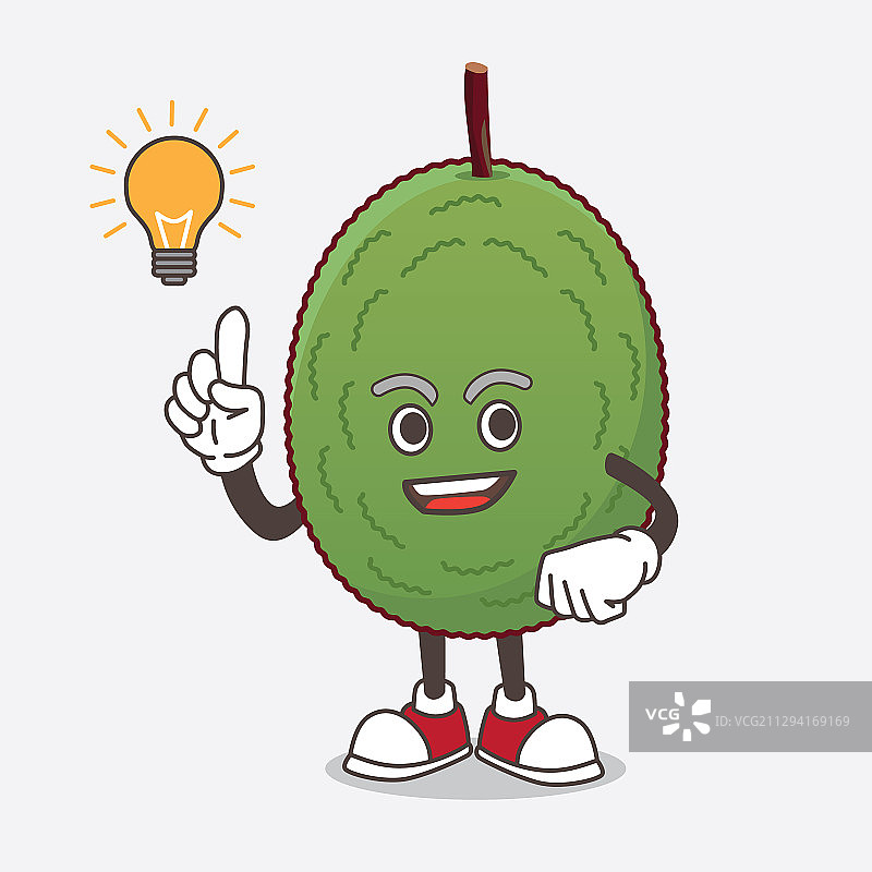 卡通菠萝蜜吉祥物获得灵感图片素材