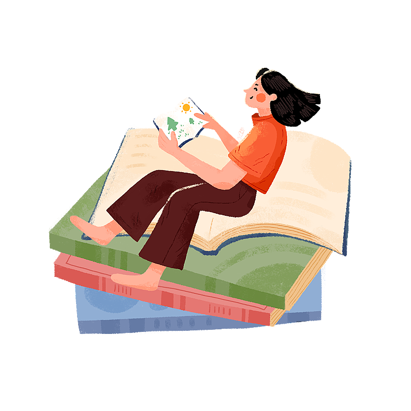 女孩阅读图片素材