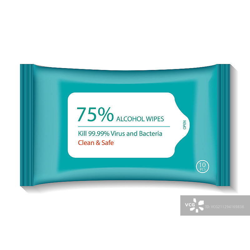 绿色酒精湿巾包装图片素材